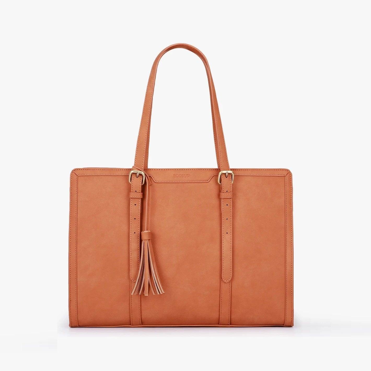 Ecosusi Vintage Laptop Tote - Brown