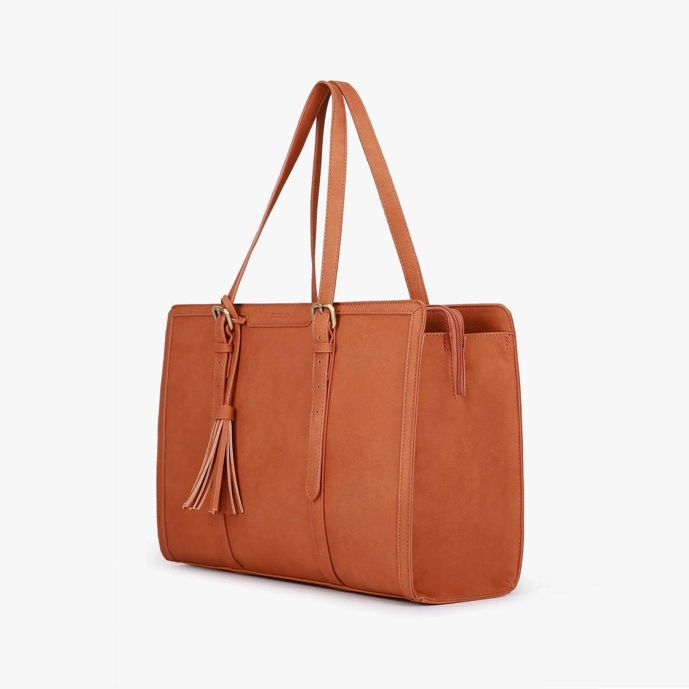 Ecosusi Vintage Laptop Tote - Brown