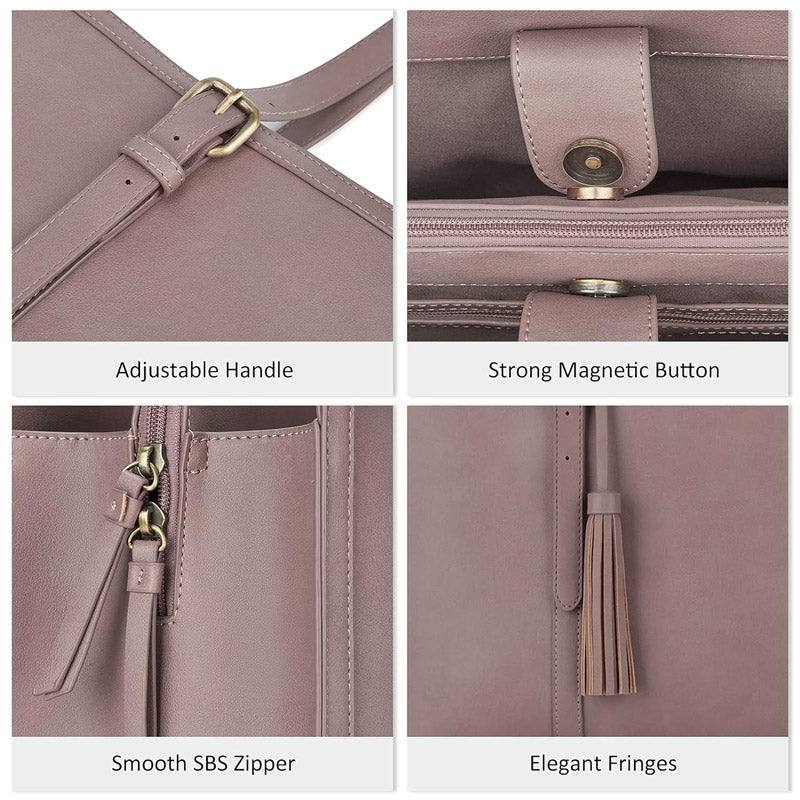 Ecosusi Vintage Laptop Tote - Lilac