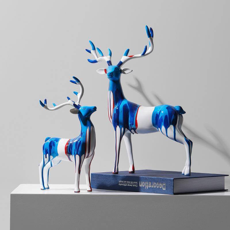 Enhabit Antler Decorative Sculptures, Set of 2 - Splash Blue