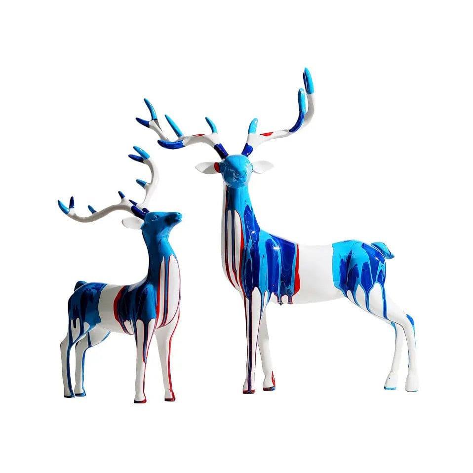 Enhabit Antler Decorative Sculptures, Set of 2 - Splash Blue