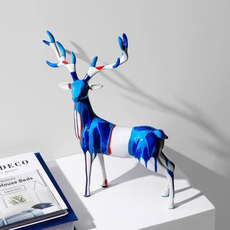 Enhabit Antler Decorative Sculptures, Set of 2 - Splash Blue