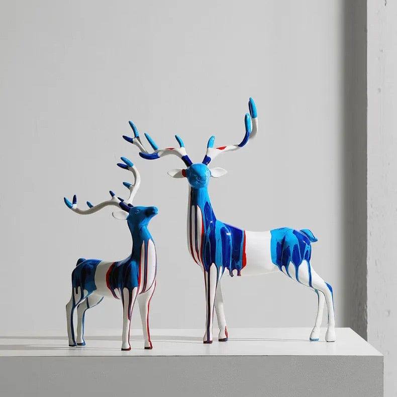 Enhabit Antler Decorative Sculptures, Set of 2 - Splash Blue