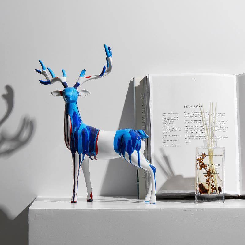 Enhabit Antler Decorative Sculptures, Set of 2 - Splash Blue