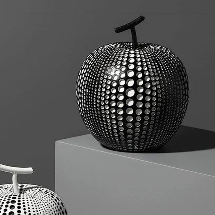 Enhabit Apple Resin Sculpture - Polka Black