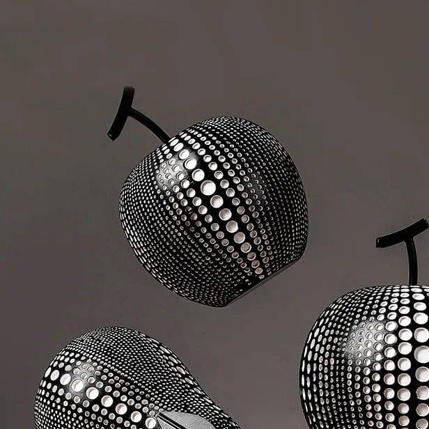 Enhabit Apple Resin Sculpture - Polka Black