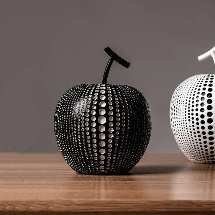 Enhabit Apple Resin Sculpture - Polka Black