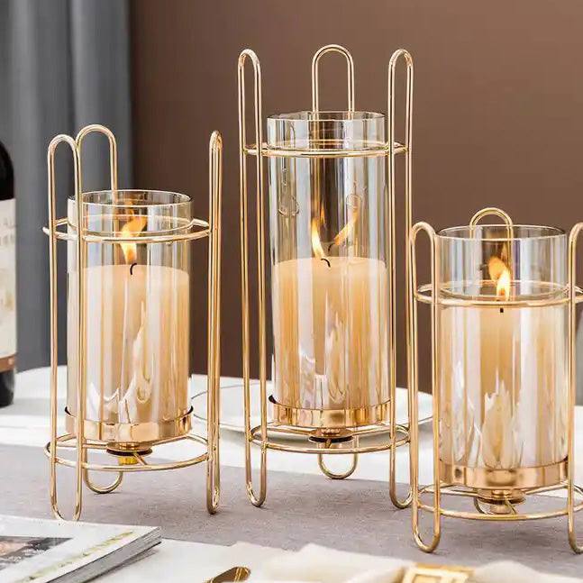 Enhabit Athena Wireframe Candle Holder - Gold