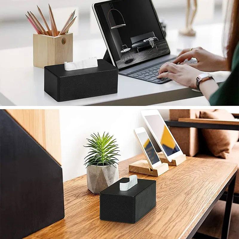 Enhabit Bare Tissue Box Holder - Black