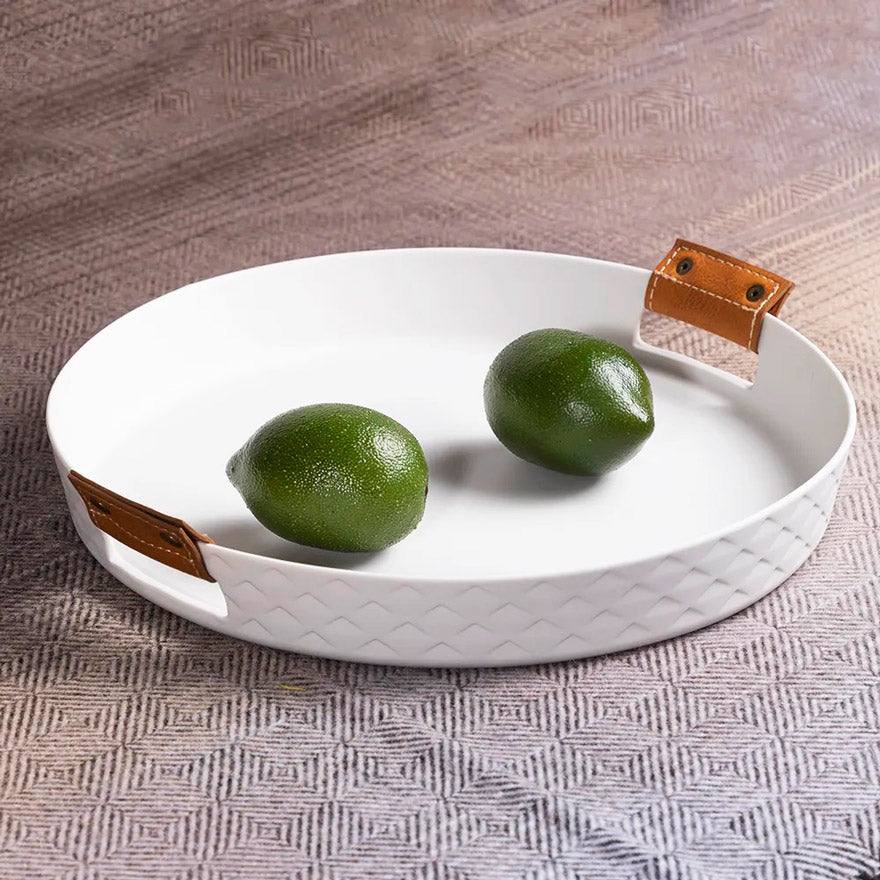 Enhabit Bern Ceramic Serving Tray - White