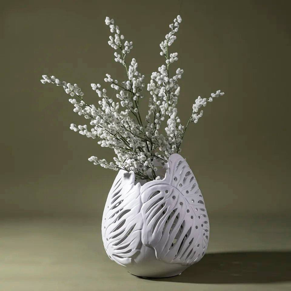 Enhabit Birch Ceramic Vase Medium - White