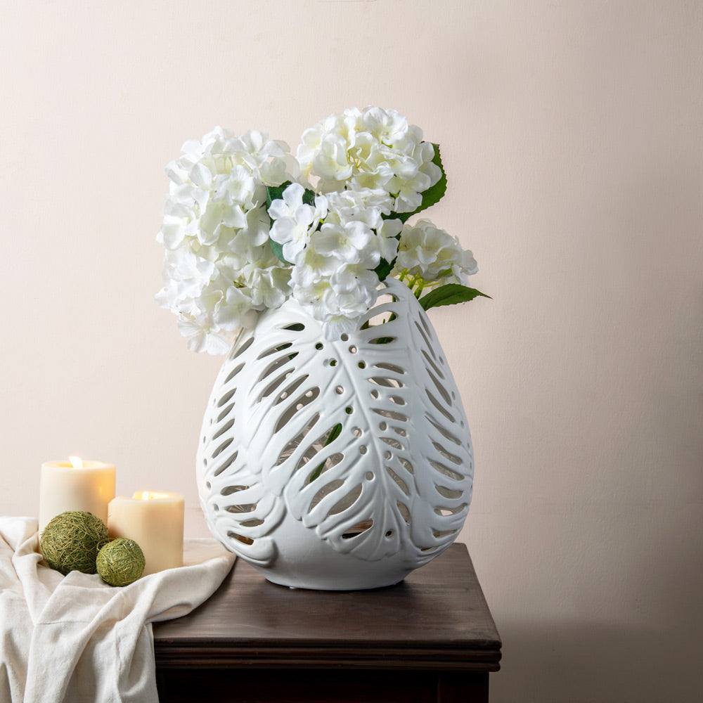 Enhabit Birch Ceramic Vase Medium - White