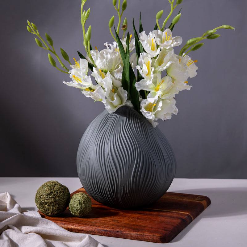 Enhabit Bloom Porcelain Vase - Grey