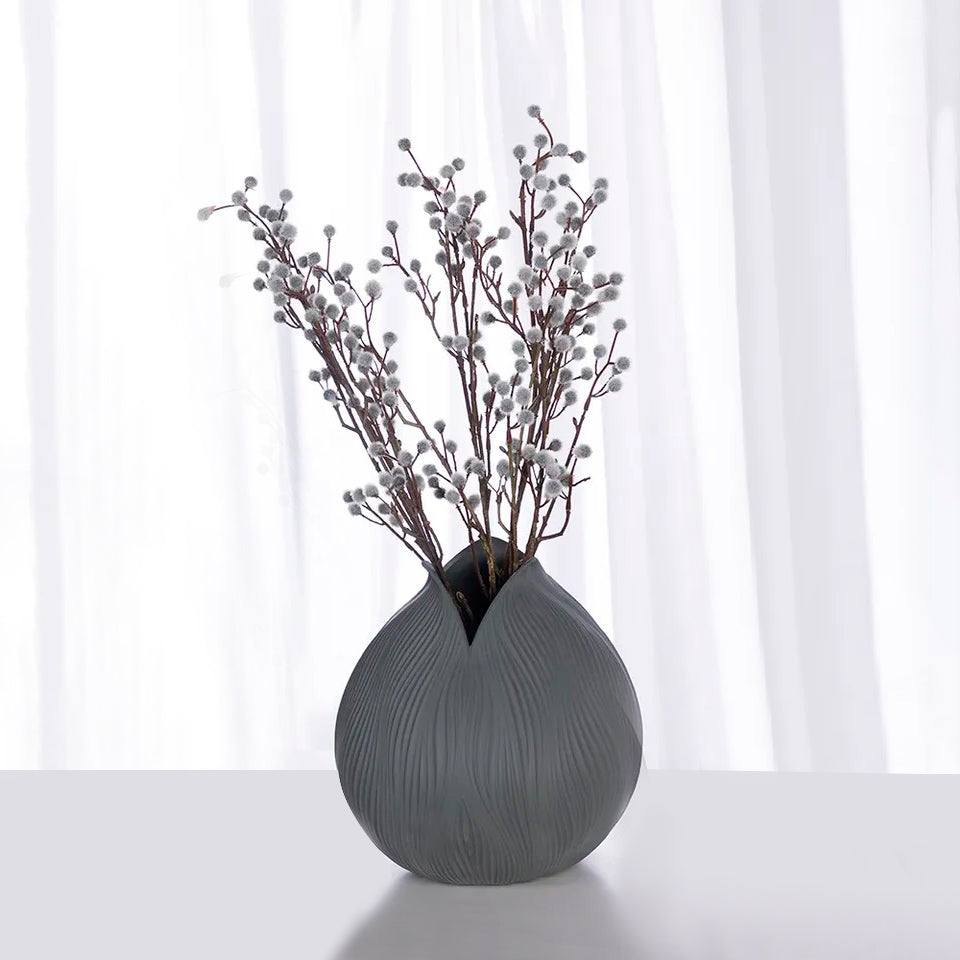 Enhabit Bloom Porcelain Vase - Grey