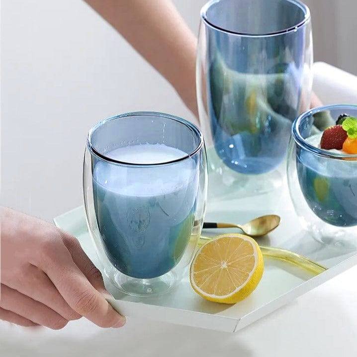 Enhabit Cafe Double Wall Glass Medium - Blue