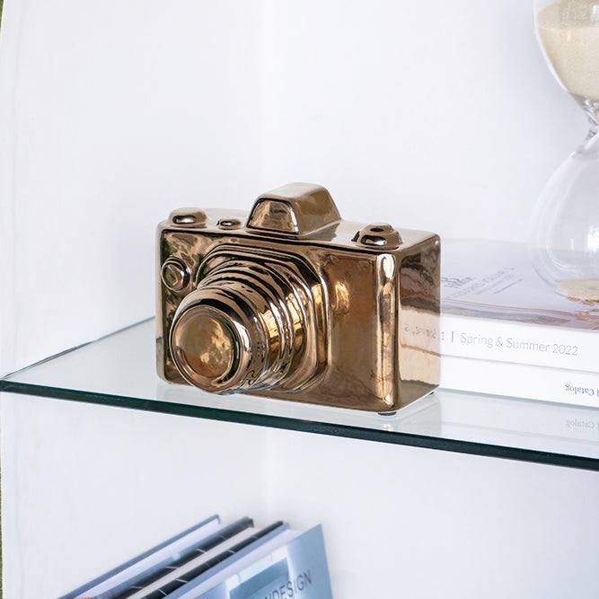 Enhabit Camera Decorative Sculpture Medium - Bronze