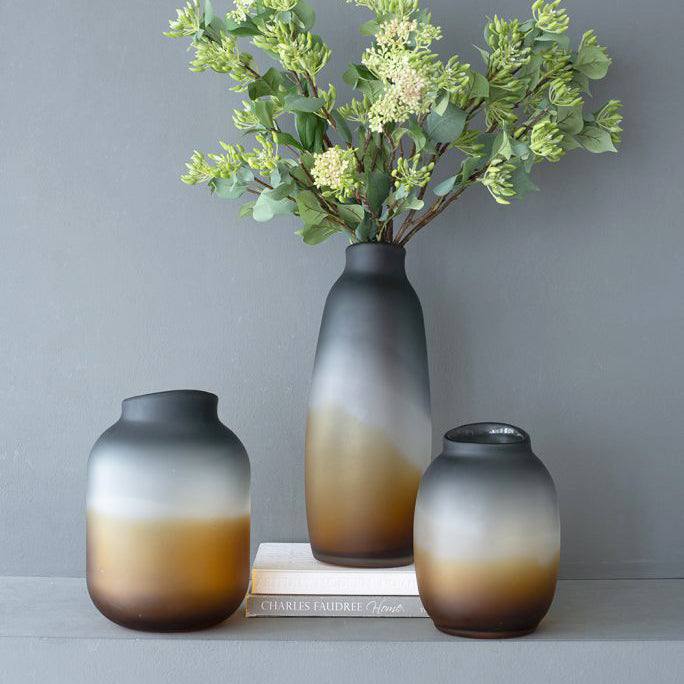 Enhabit Celestial Glass Vase Medium - Amber Grey