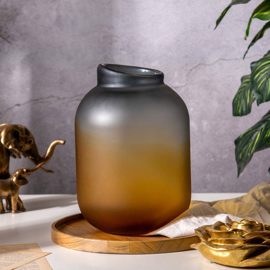 Enhabit Celestial Glass Vase Medium - Amber Grey