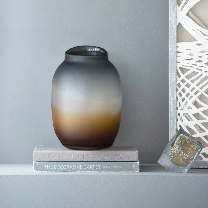 Enhabit Celestial Glass Vase Medium - Amber Grey