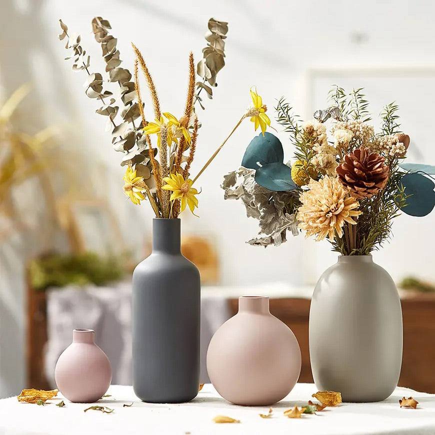 Enhabit Ceramic Bottle Vase Small - Dark Grey