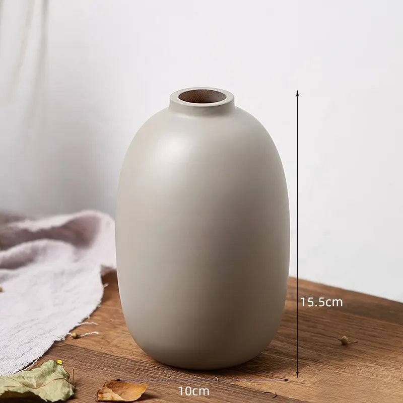 Enhabit Ceramic Oval Vase Small - Taupe