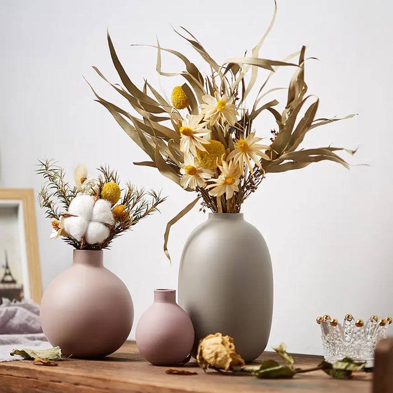 Enhabit Ceramic Oval Vase Small - Taupe