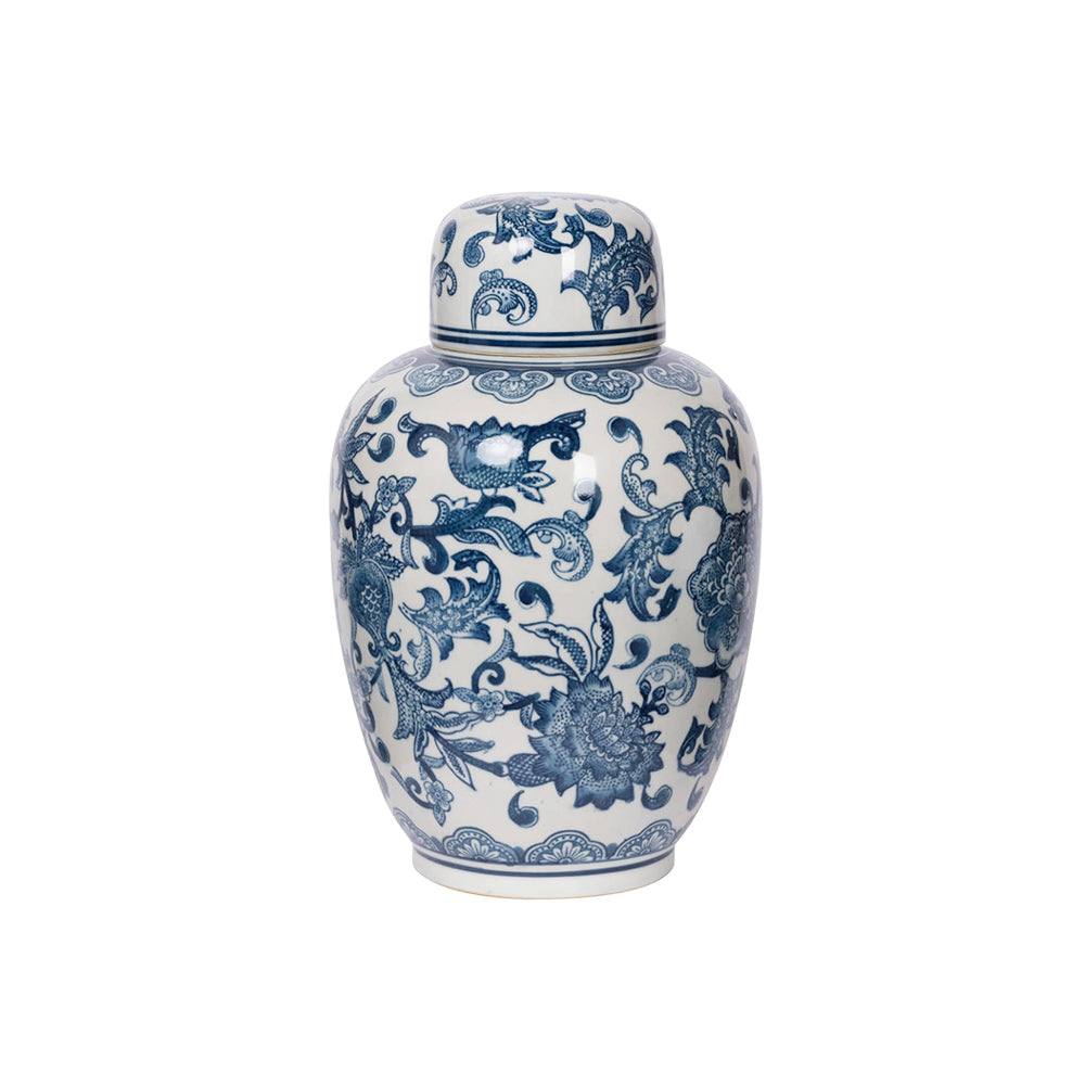 Enhabit Chantilly Ginger Jar With Lid Medium - Blue Flowers