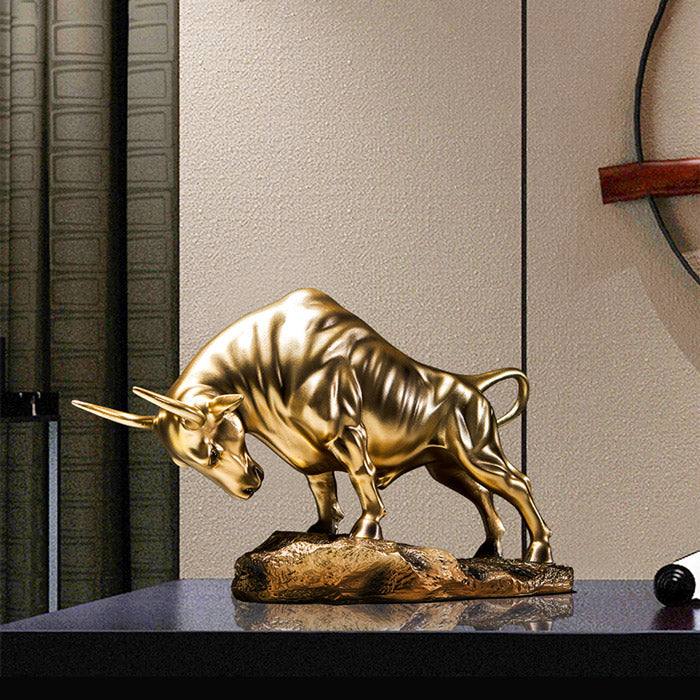 Enhabit Charging Bull Decorative Sculpture Large - Gold