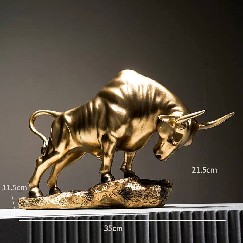 Enhabit Charging Bull Decorative Sculpture Large - Gold