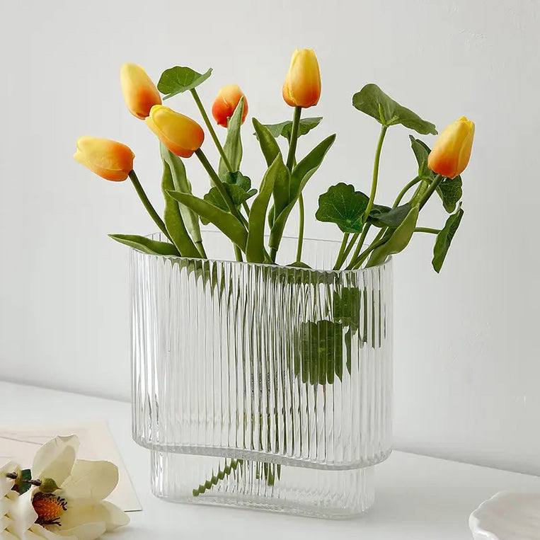 Enhabit Clear Lines Rectangular Glass Vase | Modern Quests