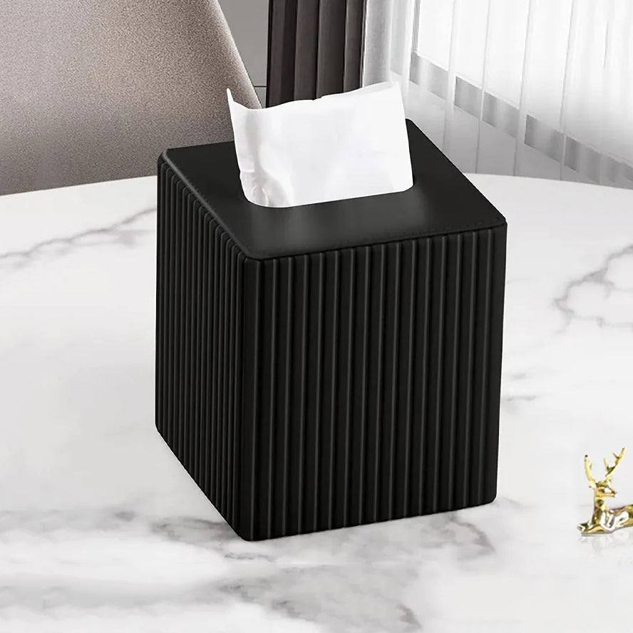 Enhabit Columns Square Tissue Box Holder - Black