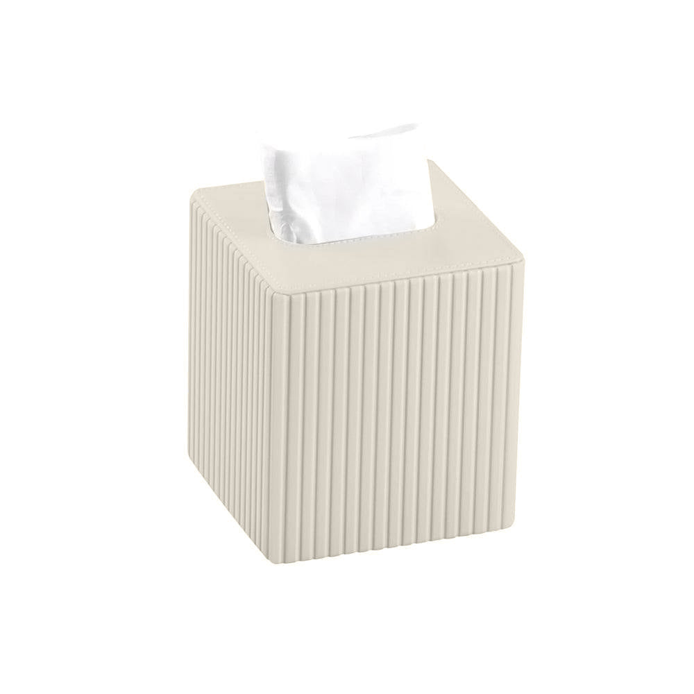 Columns Square Tissue Box Holder - Ivory