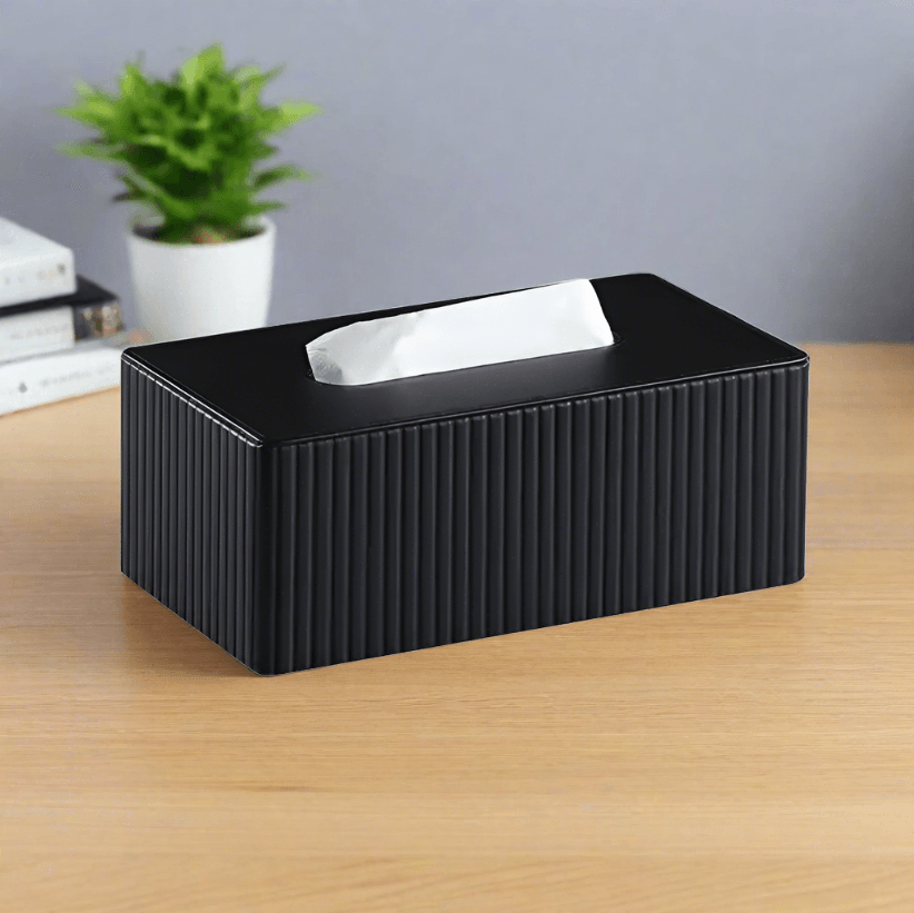 Enhabit Columns Tissue Box Holder - Black