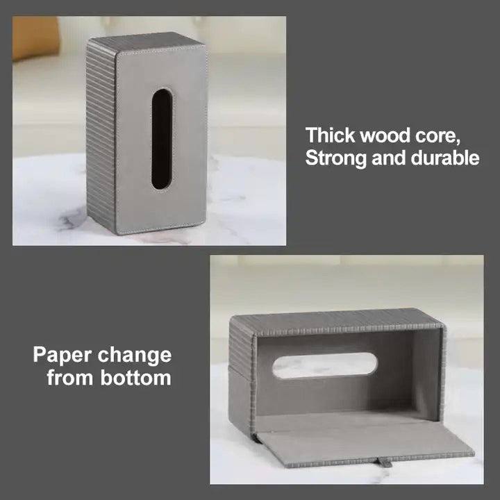 Enhabit Columns Tissue Box Holder - Light Grey