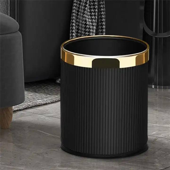 Enhabit Columns Waste Bin - Black & Gold