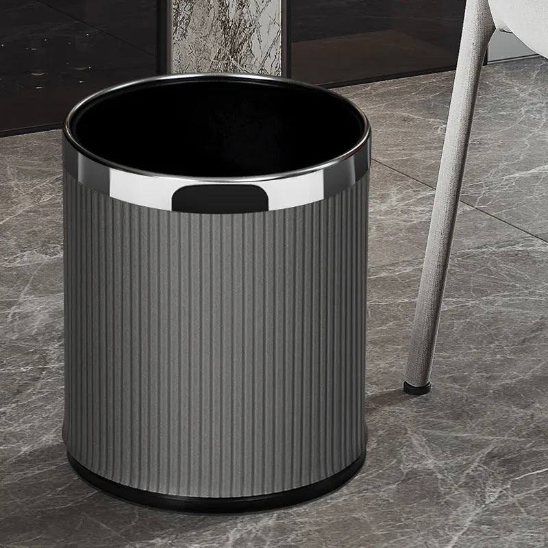 Enhabit Columns Waste Bin - Grey & Silver