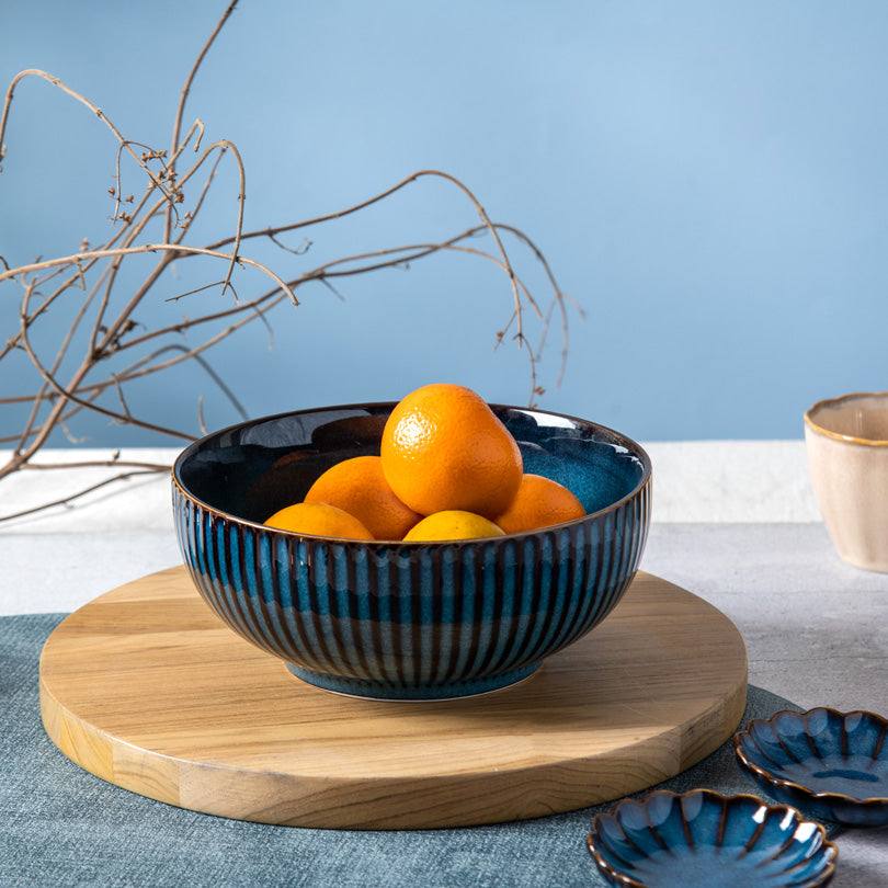 Enhabit Cove Serving Bowl - Teal Blue