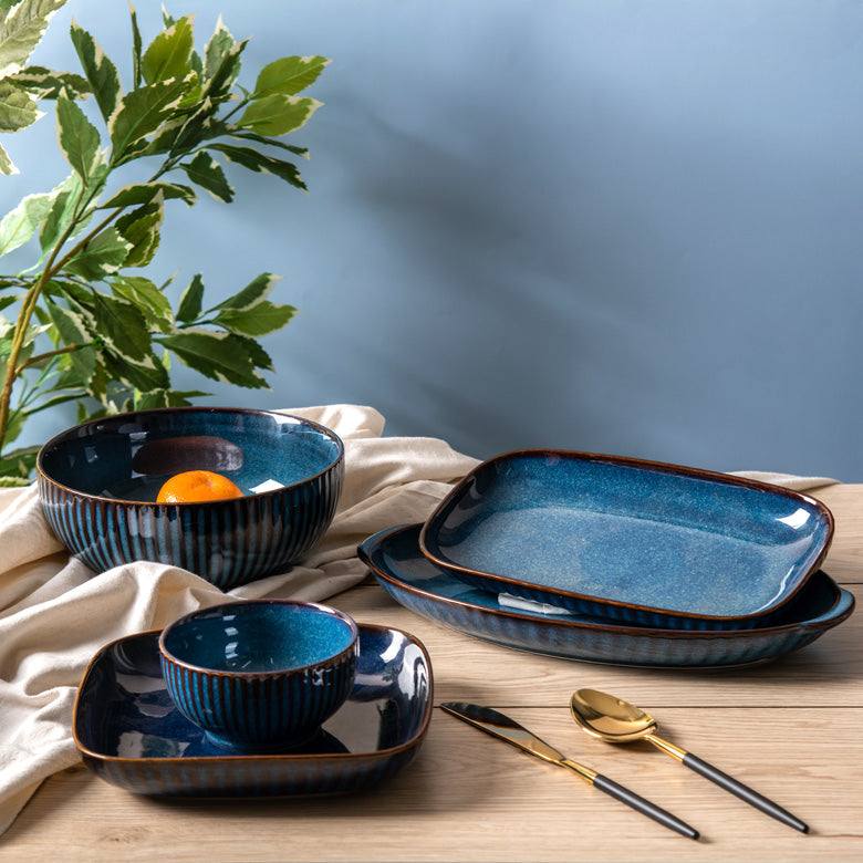 Enhabit Cove Serving Bowl - Teal Blue