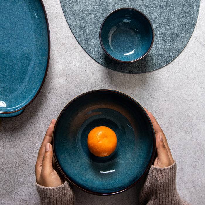 Enhabit Cove Serving Bowl - Teal Blue