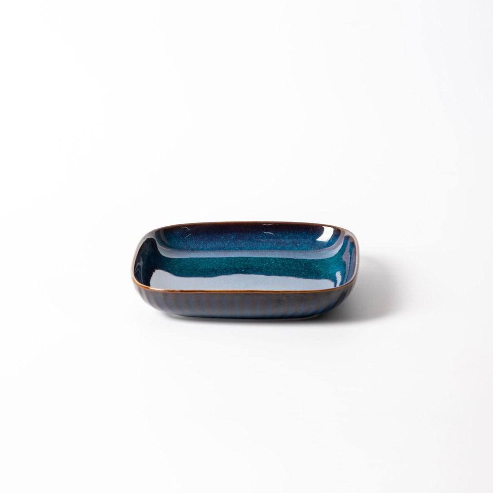 Enhabit Cove Square Plate - Teal Blue