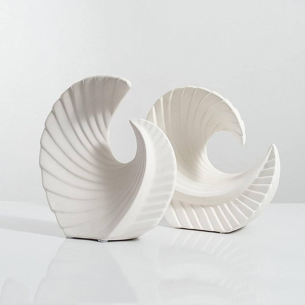 Enhabit Curve Shell Decorative Sculpture - White