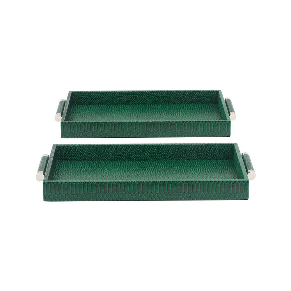 Enhabit Daphne Decorative Trays, Set of 2 - Jade