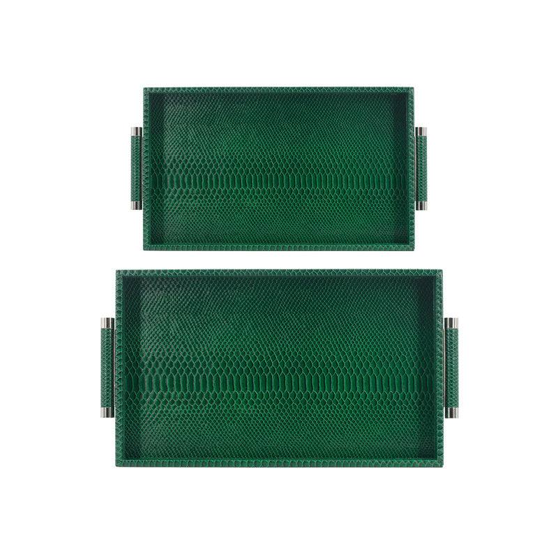 Enhabit Daphne Decorative Trays, Set of 2 - Jade