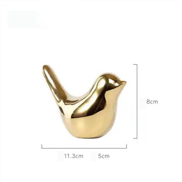 Enhabit Decorative Birds Sculptures, Set of 3 - Gold