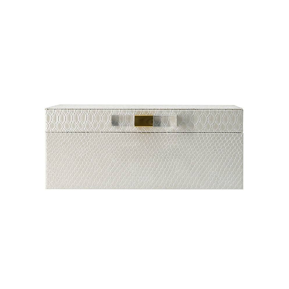 Enhabit Delve Storage Boxes, Set of 2 - White Croc