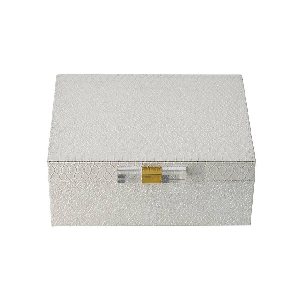 Enhabit Delve Storage Boxes, Set of 2 - White Croc