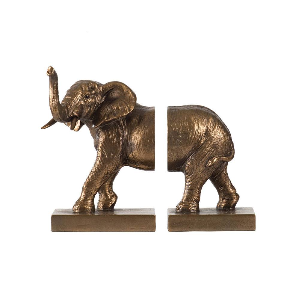 Enhabit Elephant Bookends, Set of 2 - Bronze