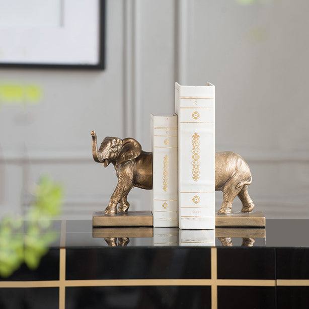 Enhabit Elephant Bookends, Set of 2 - Bronze