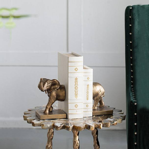 Enhabit Elephant Bookends, Set of 2 - Bronze