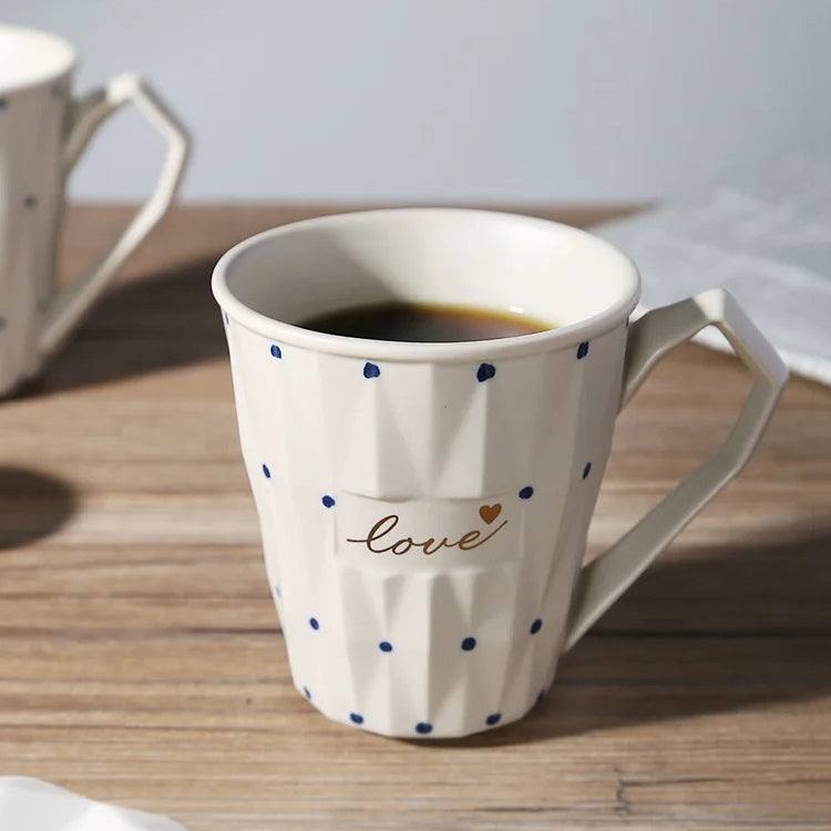 Enhabit Faceted Ceramic Coffee Mug - Love